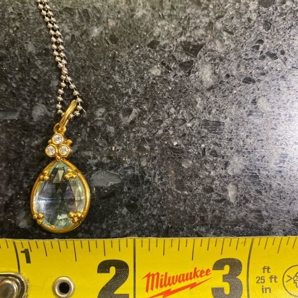Temple St Clair Aquamarine Gold &  Diamond Pendant - Picture 13 of 15